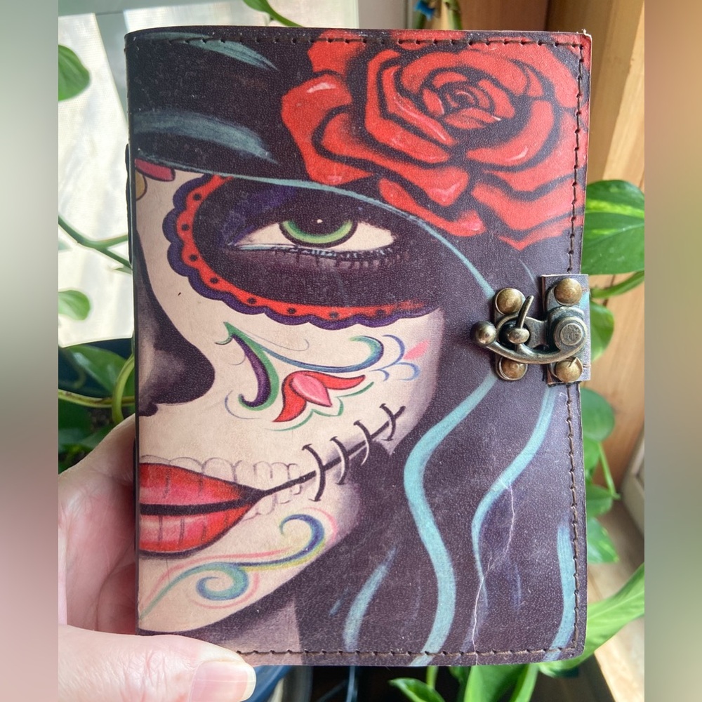 Skull journal Book with Deckle Paper for Journaling & Diary Entries or Recipes